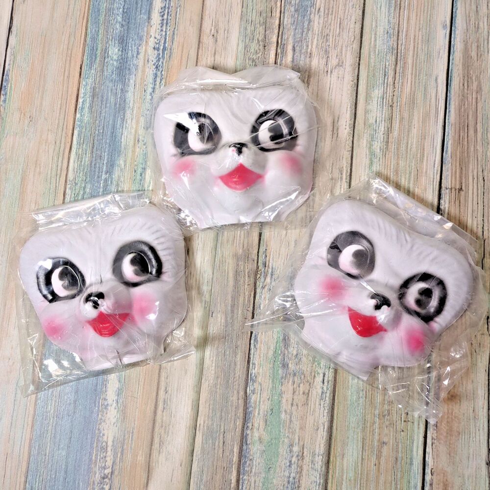 Vintage Zim’s Panda Bear Plastic Faces Lot of 3 NOS Crafts Plushie Doll Making